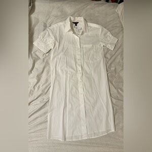 Banana Republic white short sleeve button up dress, brand new